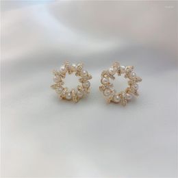 Stud Earrings Fashion Simple Ladies Simulation Pearl Hoop Exquisite Girls Daily Wear Cute Jewellery