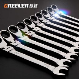 Greener Flexible Head Combination Chrome Steel Car Repair Spanner Kit Key Ratchet Wrench Dual-use Hand tools
