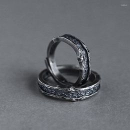 Cluster Rings Vintage Black Abysm Adjustable Couple Ring For Men Women Ancient Style Rugged OPening Metal Lovers Promise Party Jewellery