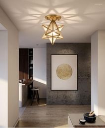 Ceiling Lights American Style Lamp Atmospheric And Simple Nordic All-Copper Balcony Porch Cloakroom Corridor Lamps