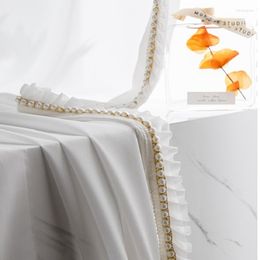 Curtain Korean Chiffon Yarn Romantic Bead For Living Room Bedroom Balcony Nordic Custom