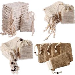 Bath Brushes Natural Exfoliating Mesh Saver Sisal Soap Saver Bag Pouch Holder For Shower Bath Foaming And Drying fast DHL