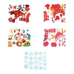 Wall Stickers Cute Christmas Sticker Baby Kids Living Room Xmas Tree Santa Claus Decal Home Window Glass Static Decor