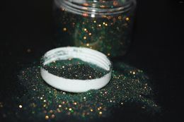 Nail Glitter Green Chameleon Sequin Shiny Iridescent Broken Glass Flakes Paillette Sparkly Powder Manicure