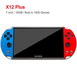 X12 X7 Plus Handheld Game Console 7.1-inch HD Screen Portable Audio Video Mp5 TV Output Players Built-in 10000 Classic 16GB Games E-Book for NES GBA FC Arcade