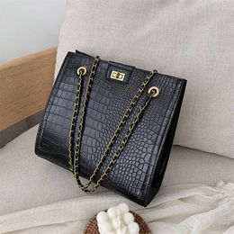 2021 new Luxury Crocodile Pattern Shoulder Bag Womens News PU Leather Handbag Advanced Chain Crossbody handBags Designer Lady Big 273e