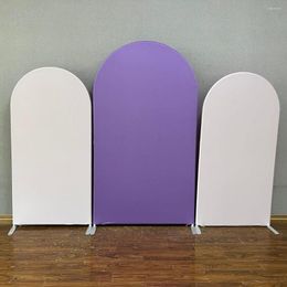 Party Decoration Purple Cream Arch Backdrop Double-side Cover Birthday Balloons Stand Frame Wedding Chiara Wall For Events