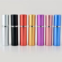 5ml Perfume Bottle Party Favor Aluminium Anodized Compact Perfume Atomizer Fragrance Glass Travel Refillable Spray Bottle FY3329 ss1230