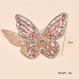 Cluster Rings Fashion Luxury Exquisite Sparkling Pink Zircon Butterfly Boho Bride Wedding Engagement Ring Jewelry For Women Gifts