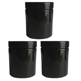 Packing Empty Plastic Bottle Shiny Black Box Refillable Packaging 250G Cream Jar Black Cover Portable Cosmetic Contaienr