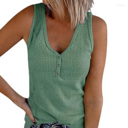 Women's Tanks Sleeveless Top Vest Women's Outer Wear V-neck Camisole 2022 Summer Style In Europe And America