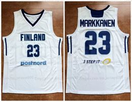 Custom Lauri Markkanen #23 Team Finland Basketball Jersey White Sewn Any Name Number Size S-4XL