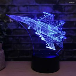 Table Lamps Fancy Aircraft Home Usb Lights Desk Lamp Children's Eye Protection Creative 3d Night Light Baby Room