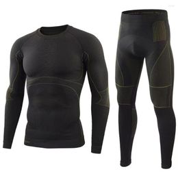 Men's Thermal Underwear Outdoor Non-marking Sportswear Set Tight-fitting Training Ski Riding Sweat-wicking Quick-drying