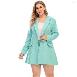 Tracksuits Sale Minimalist Plus Size Blazer Suit For Women Notched Long Sleeve Sashes Elegant Blazers &amp; Shorts Female 2022 Tide