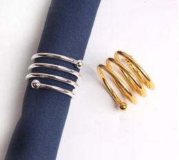Special Spring Design Alloy Napkin Ring Silver Napkin Ring Gold Napkin Ring for Wedding Hotel Restaurant RRD125