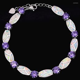 Link Bracelets Wholesale & Retail Fashion Fine White Fire Opal Bracelet 925 Sterling Sliver Jewelry For Women BNT16070301