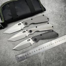 Strider SNG folding knife 9CR18MOV Blade TC4 titanium alloy handle with sheath outdoor Camping survival military Tactical gear Combat Defence Pocket knives