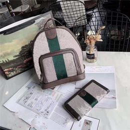Backpack Red And Green Stripe Printed Satchel Letters School Bags For Teenage Girls Men And Women Bagpack The Designer286V