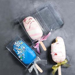 Gift Wrap 5pcs Transparent Cakesicle Boxes Clear Plastic Box Ice Cream Shaped Simple Party