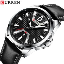 Creative Clock Watch Man Fashion Luxury Watch Brand CURREN Leather Quartz Business Wristwatch Auto Date Relogio Masculino2381