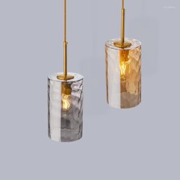 Pendant Lamps Modern Glass Lamp With Amber Smoke Grey Lampshade Bedroom Living Room Kitchen Hanging Light For Dining Table