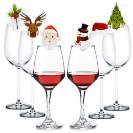 Christmas Decorations 50pcs Santa Claus Snowman Tree Wine Glass 2022 Merry For Home Table Place Cards Xmas Gift Year Party