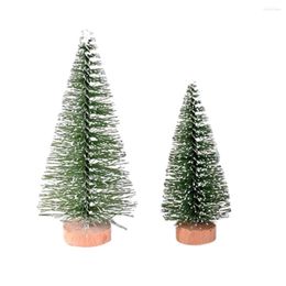 Christmas Decorations Tree Mini Pine With Wood Base Diy Home Table Top Decor Decoration Pendant Ornament