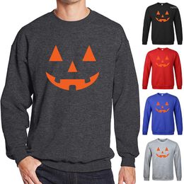 Men's Hoodies Halloween Pumpkin Face Sweatshirts Costume Casual Pullover Tops Blouse For Man TC21