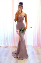 Tanie sukienki druhny poniżej 50 syreny spaghetti paski koronkowe koraliki bez pleców długie sukienki na przyjęcie weselne