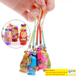 Wood Creative Russian Dolls Keychains Key Rings Christmas Gifts Decorative Russian Matryoshka Key Chains Party Favour