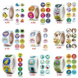 Gift Wrap 100/500pcs/ Roll 1 Inch Zoo Animals Cartoon Stickers For Kids Classic Toys Sticker Labels School Teacher Supplies Reward