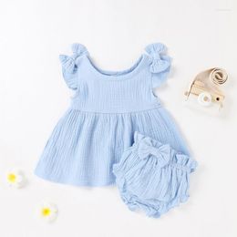 Girl Dresses 3 Colors Baby Girls Sleeveless Solid Clothes Kids Summer Princess Dress Children Party Ball Pageant Outfit