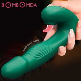 Beauty Items Powerful Dildo Vibrator Female Clit Sucker Vacuum Clitoris Stimulator Nipple Sucking Mimic Finger Wiggling sexy Toys for Women