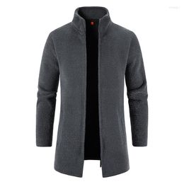 Men's Sweaters Men Cardigan Cashmere Long Coat Turtleneck Male Autumn Winter Fleece Warm Solid Sweatercoat Windbreaker Clothes