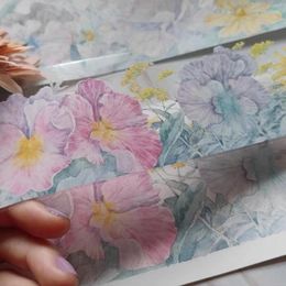 Gift Wrap Vintage Gladiolus Flowering Bushes Washi PET Tape For Card Making DIY Scrapbooking Decorative Sticker