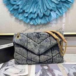 LOULOU Puffer denim shoulder bag handbag purse luxury designer Tote Bags women cowboy messanger flaps bags crossbody clutch heave 308n