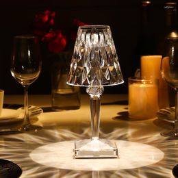 Table Lamps USB Diamond Lamp Acrylic Decoration Light For Bar Bedroom Bedside Coffee Crystal LED Desk Gift Night Lights Lighting