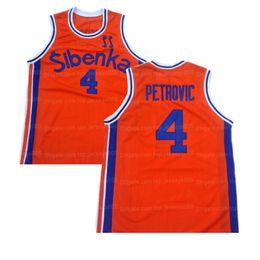 Custom Drazen Petrovic #4 Sibenka Team Basketball Jersey Retro Sewn Any Name Number Size S-4XL 5XL 6XL