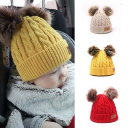 Hats Christmas Baby Unisex Winter Thicken Warm Hat For Men And Women Ear With Hairball Fedora