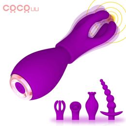 Beauty Items Silicone Vibrator 4 Pcs/Set sexy Toys for Couples Anal Plug Flirt Beads Nipple Clamps G-spot Stimulating Bullet