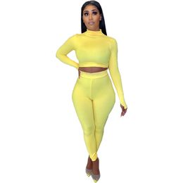 New Fall Winter Tracksuits Two Piece Set Women Plus size 2XL Outfits Long Sleeve Pullover Top and Pants Matching Sets Solid Sports Suit Casual Sportswear 8759