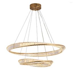 Chandeliers LED Crystal Chandelier Modern Round Living Room Lamp Changeable Lights For Dining Bedroom Hanging Fixtures