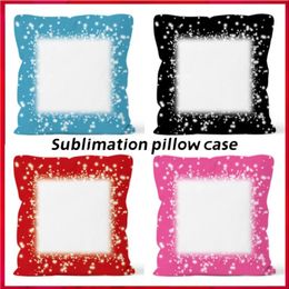 Sublimation pillow case Blending Polyester short plush pillow cover heat transfer throw sofa pillowcases Sea Shipping RRC768