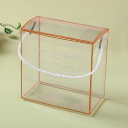 Transparent PVC Plastic Rectangle Gift Box With Hanging Rope Candy Christmas Thanksgiving Huge Capacity Gift Boxes A361