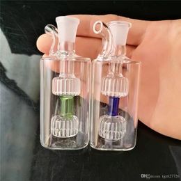 Mini Two Round Small Square Pot Wholesale Bongs Oil Burner Pipes Water Pipes Glass Rigs Smoking