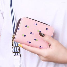 Card Holders Fashion Holder Wallet PU Leather Female CaseZipper Cartoon Mini Zipper Clutch Bag