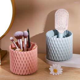 Storage Boxes 5 Grid 360 Degree Rotating Pen Holder Desktop Organizer Large Capacity Cosmetic Brush Box Learning Office Supplies