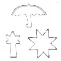 Baking Moulds 3 Pcs Umbrella Magic Wand Octagonal Star Cookie Cutter Biscuit Embossing Machine Chocolate Pastry Mould Cake Decorating Tools