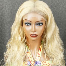 Brasilianisches Echthaar, 4 x 4, Spitzenperücke, 613# Blonde Farbe, seidig, gerade, gewellt, Yirubeauty, indisches, malaysisches Echthaar, 25,4–81,3 cm